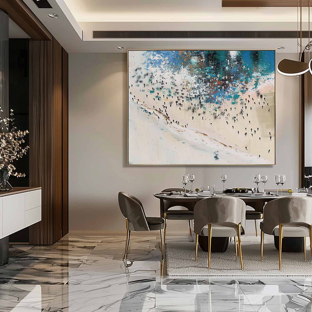 Wall Art Rectangle Impressionist Beach Scene