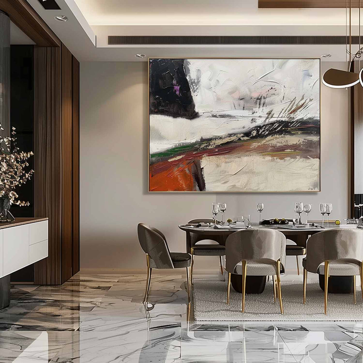 Wall Art Wabi-Sabi Winter Landscape Abstract