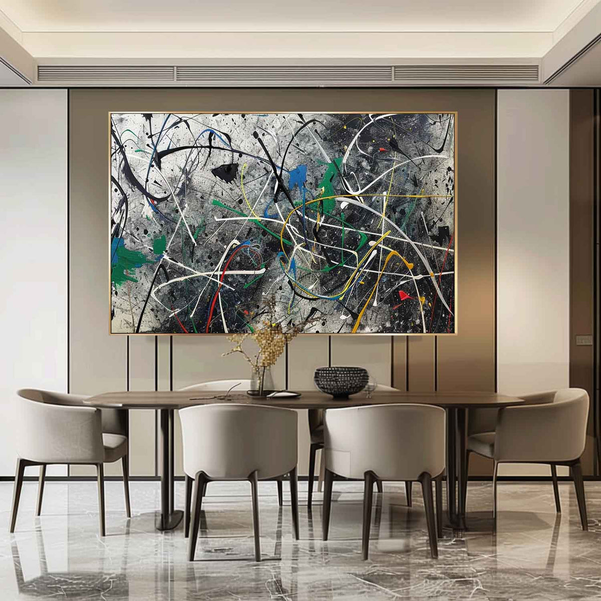 Textured Splatter Oil Painting Dynamic Strokes