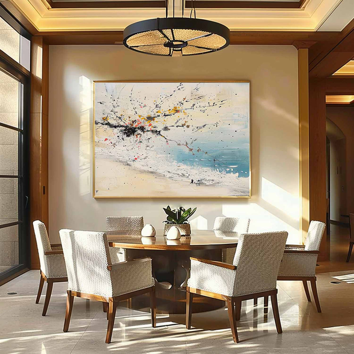Wall Art Floral Beach Abstract Ink Splatter