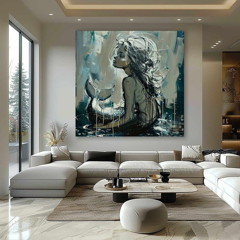Wall Art Mermaid Figurative Form Oceanic Serene