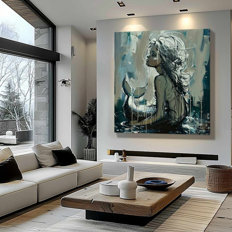 Wall Art Mermaid Figurative Form Oceanic Serene