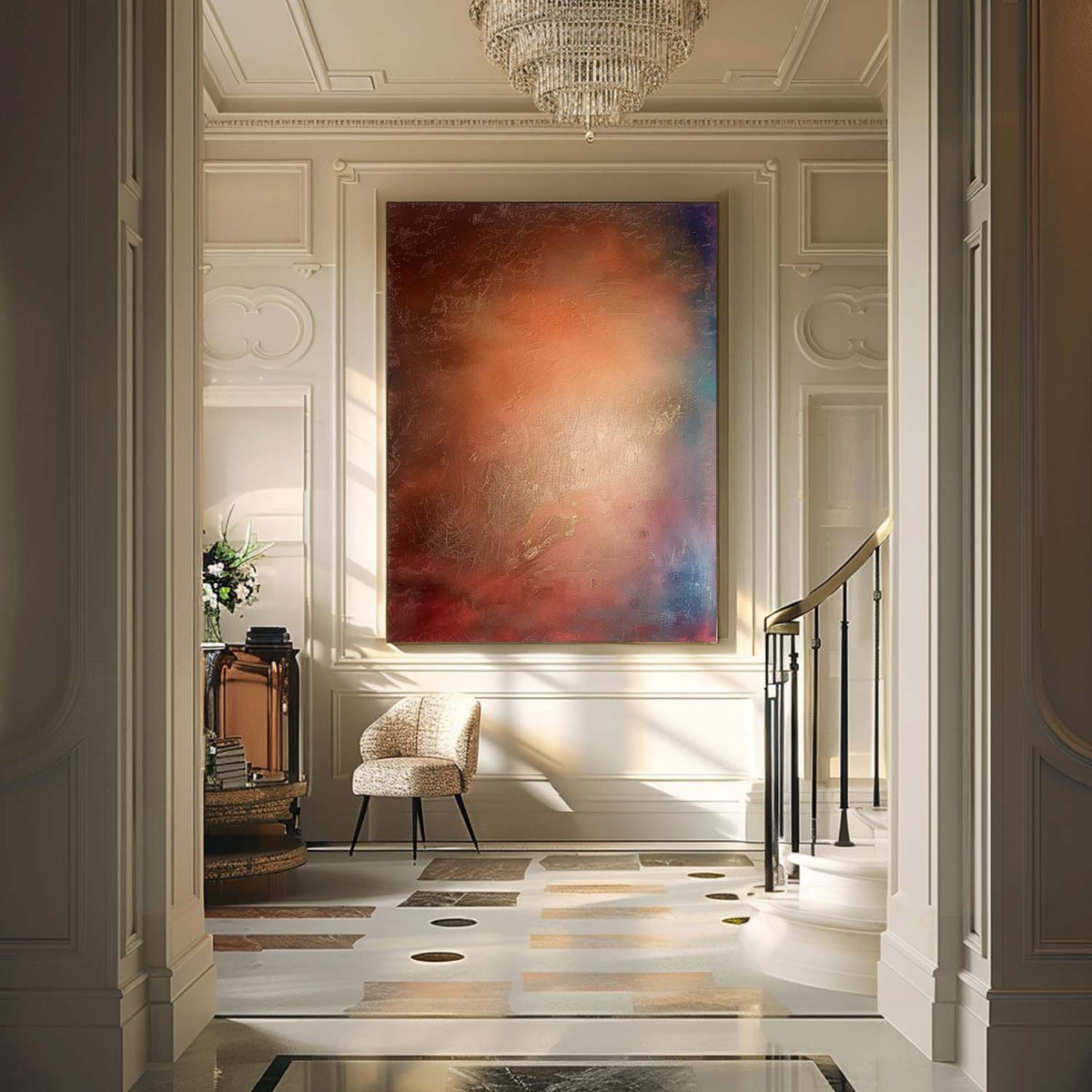 Luminous Gradient Abstract Impasto Painting