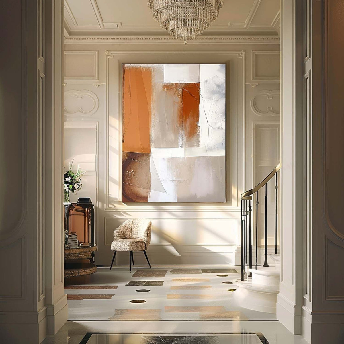 Terracotta & Neutral Abstract Painting