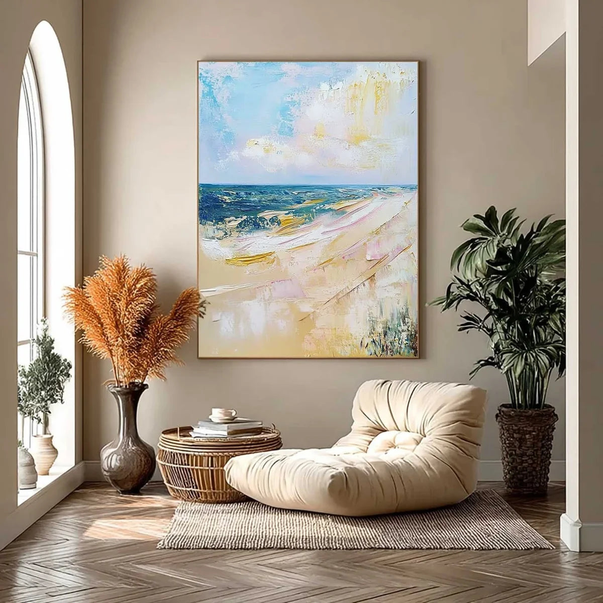 Wall Art Serene Textured Beach Ocean