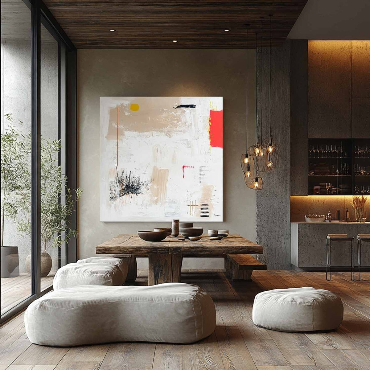 Wall Art Square Abstract Minimalist Art Luxury