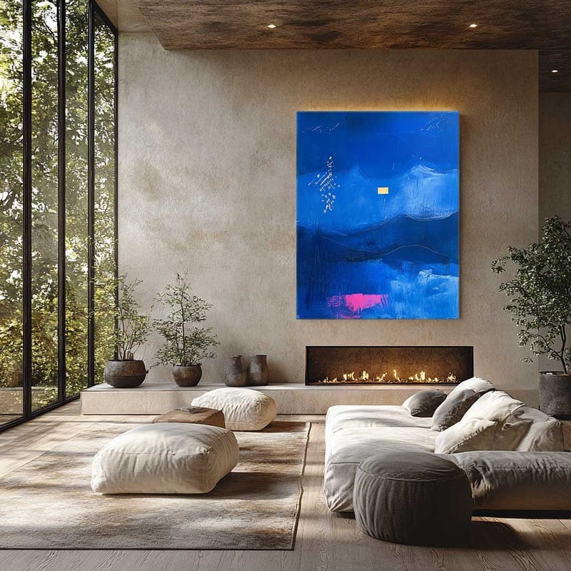 Wall Art Mystic Textured Layered Blue