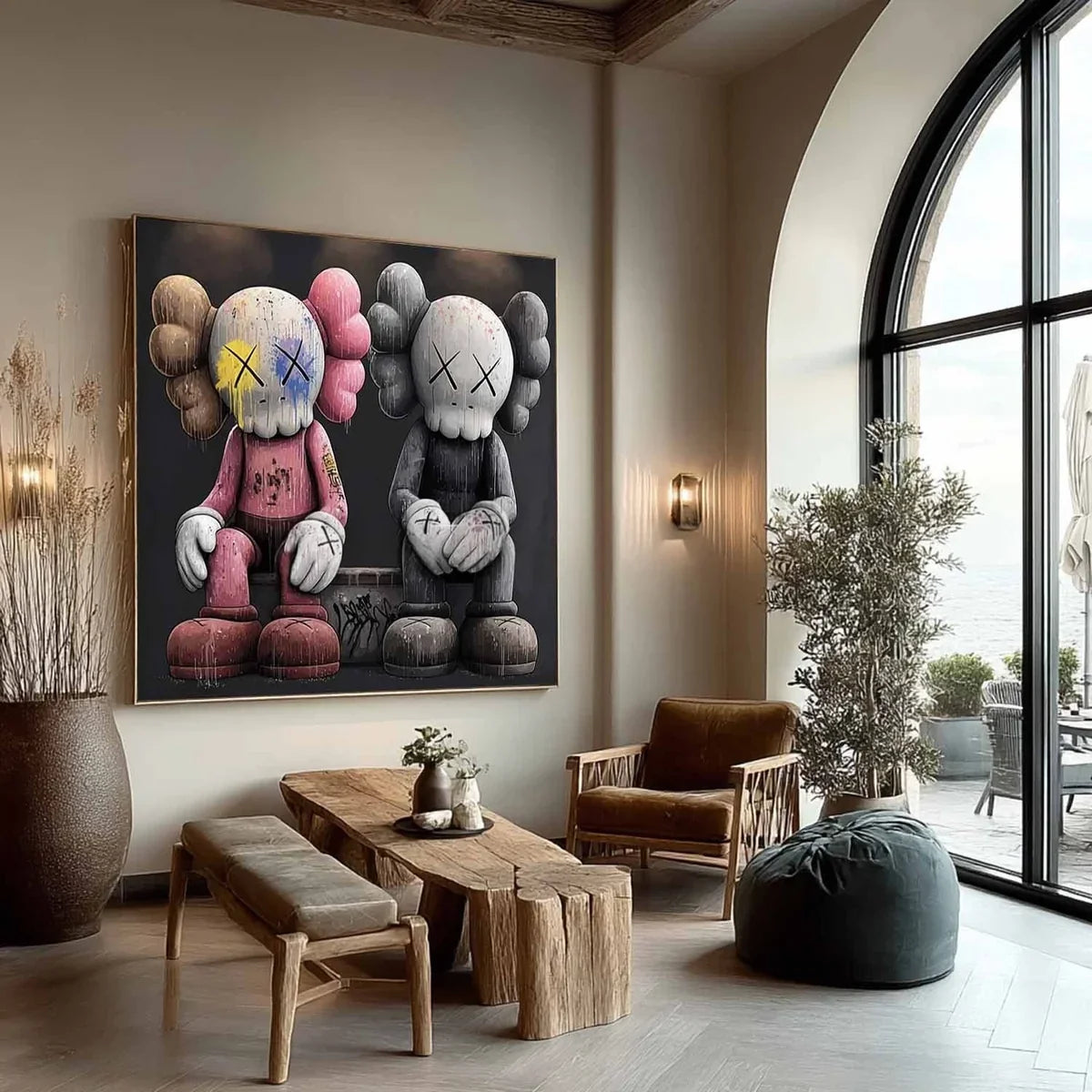 Wall Art Bold Textured Kaws Companion