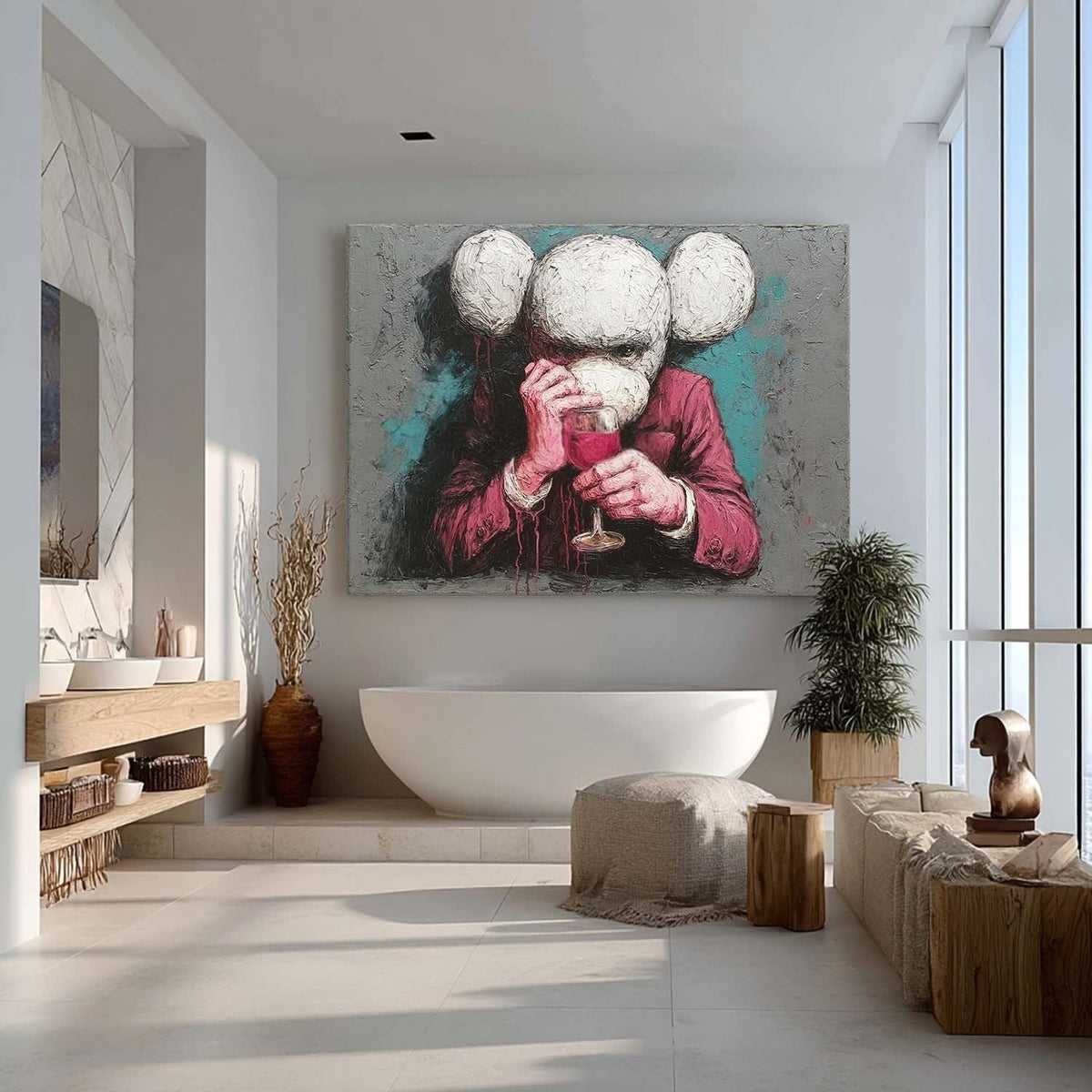 Wall Art Bold Textured Kaws Companion