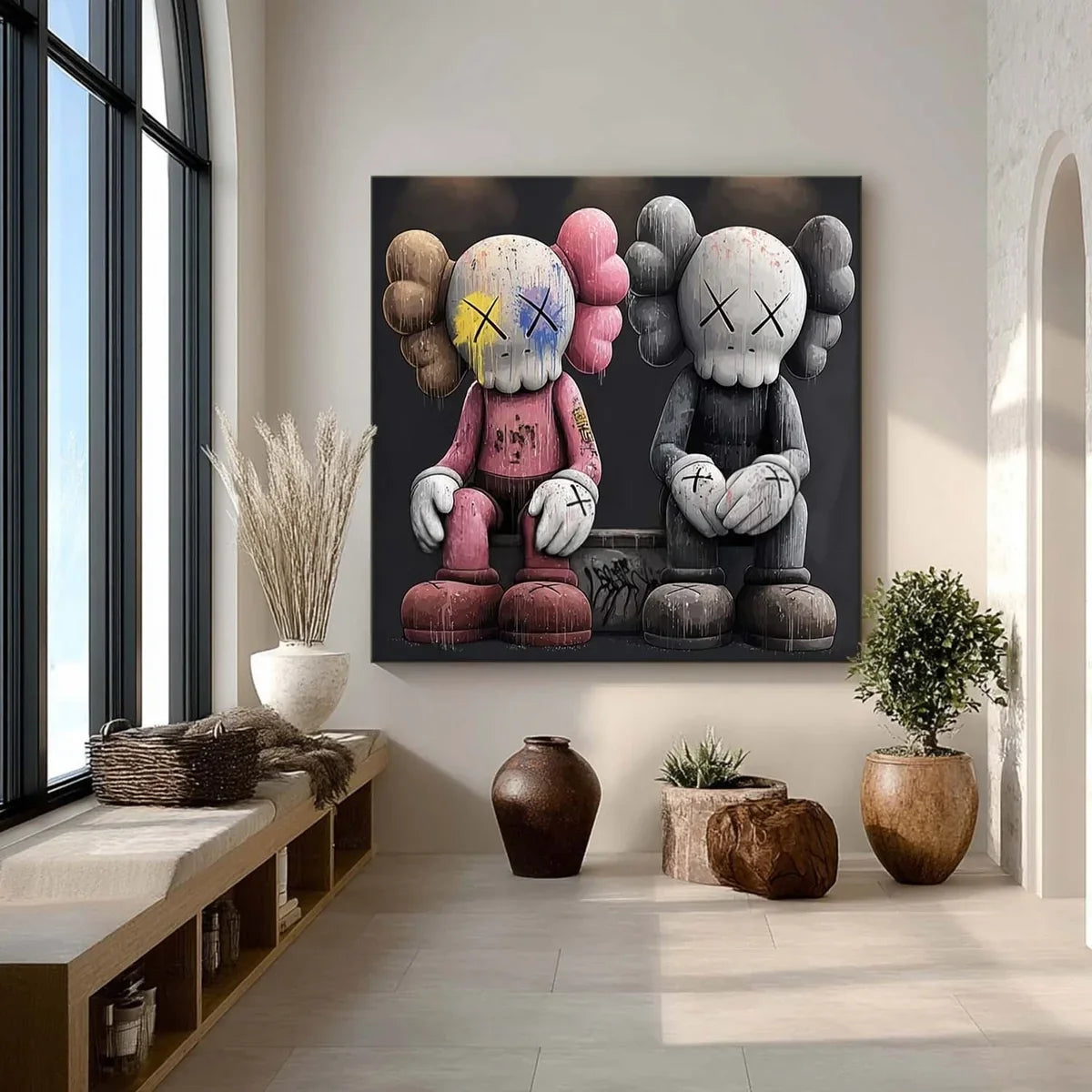 Wall Art Bold Textured Kaws Companion