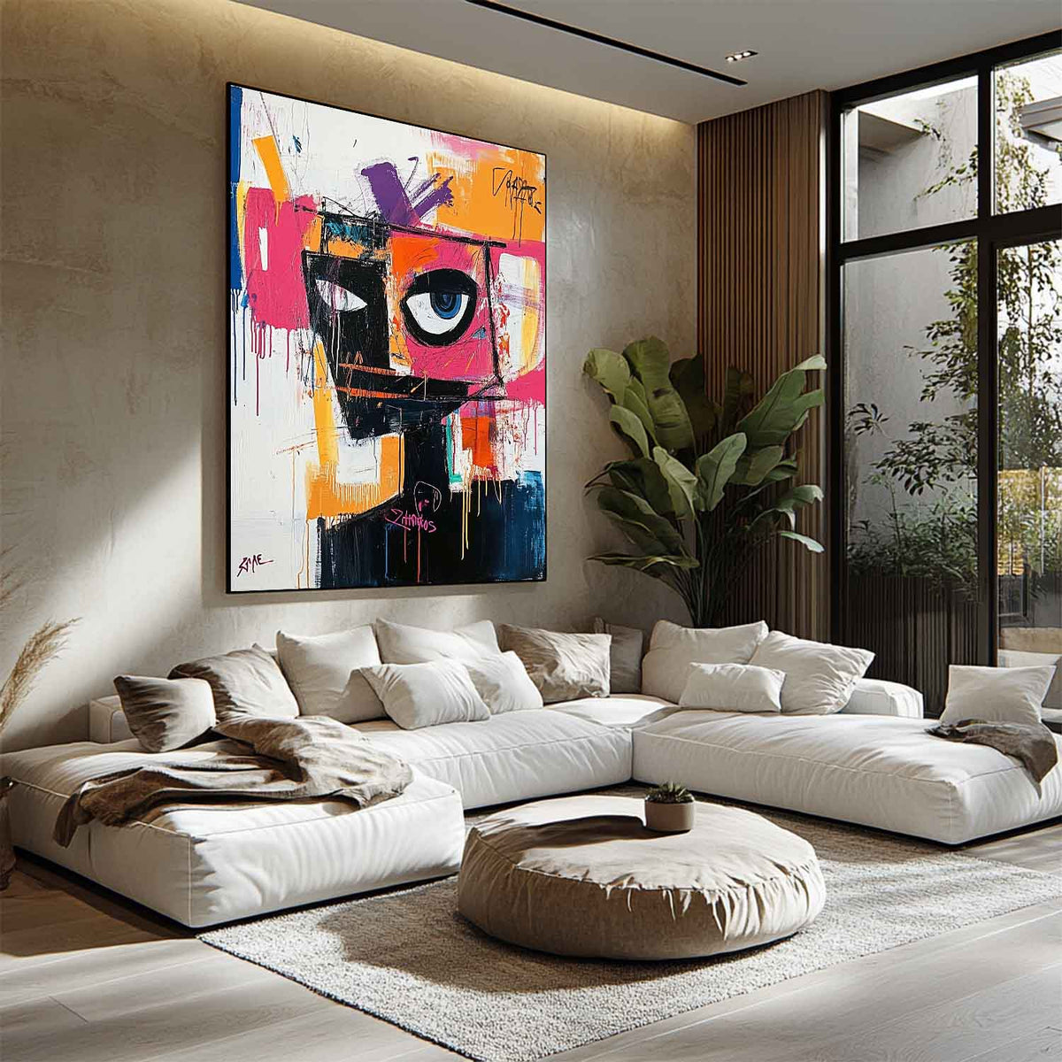 Bold Abstract Portrait Graffiti Painting