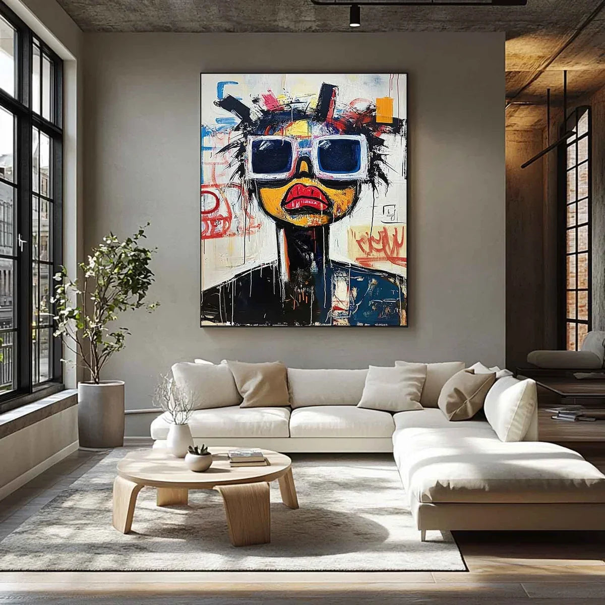 Tactile Bold Pop Art Portrait Oil Painting Vibrant Edgy