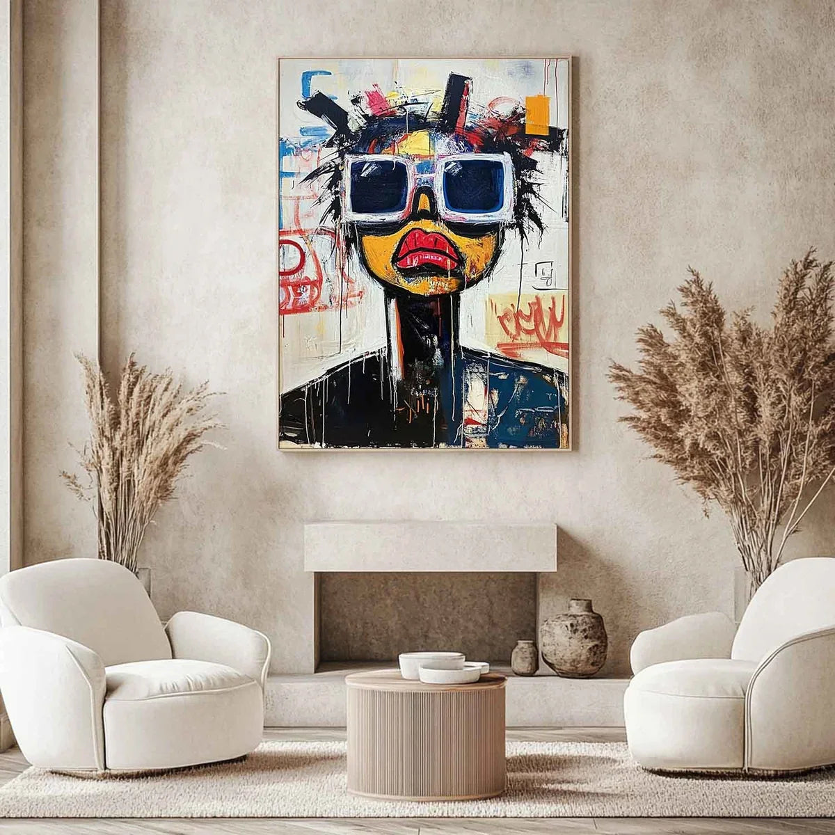 Tactile Bold Pop Art Portrait Oil Painting Vibrant Edgy