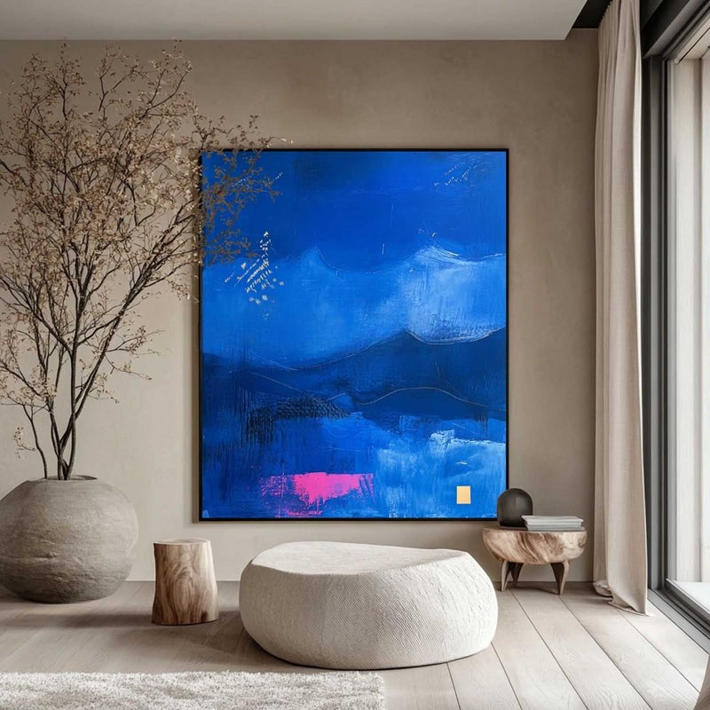 Wall Art Mystic Textured Layered Blue