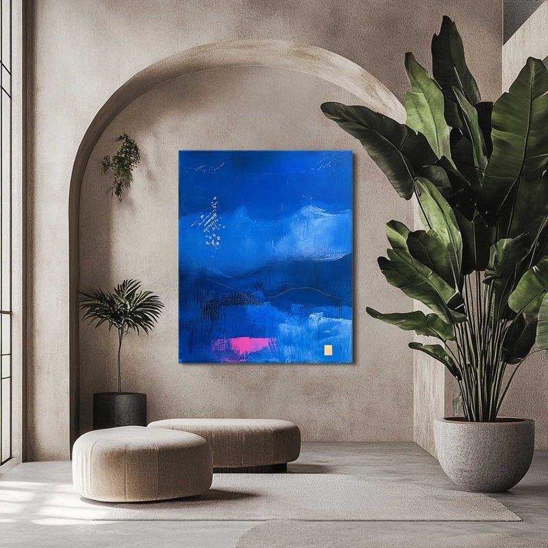 Wall Art Mystic Textured Layered Blue