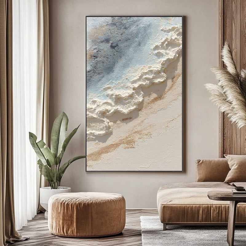 Wall Art Ocean Wave Impasto Coastal Oil Painting