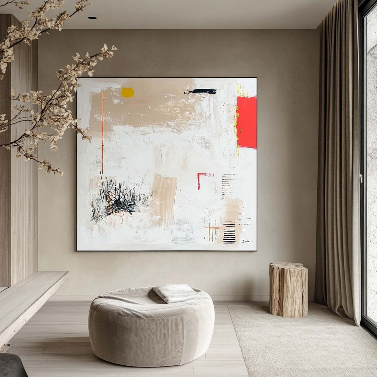 Wall Art Square Abstract Minimalist Art Luxury