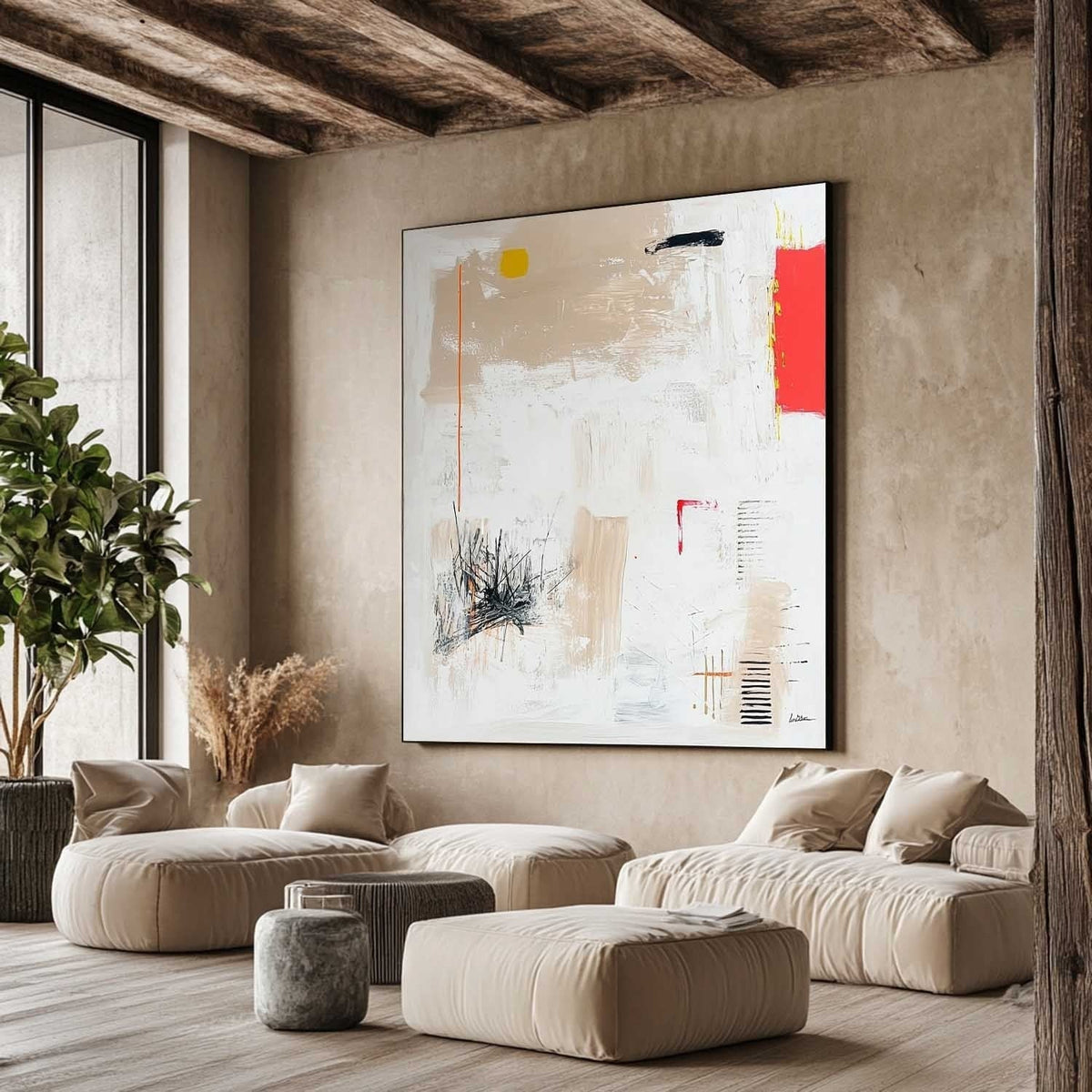 Wall Art Square Abstract Minimalist Art Luxury