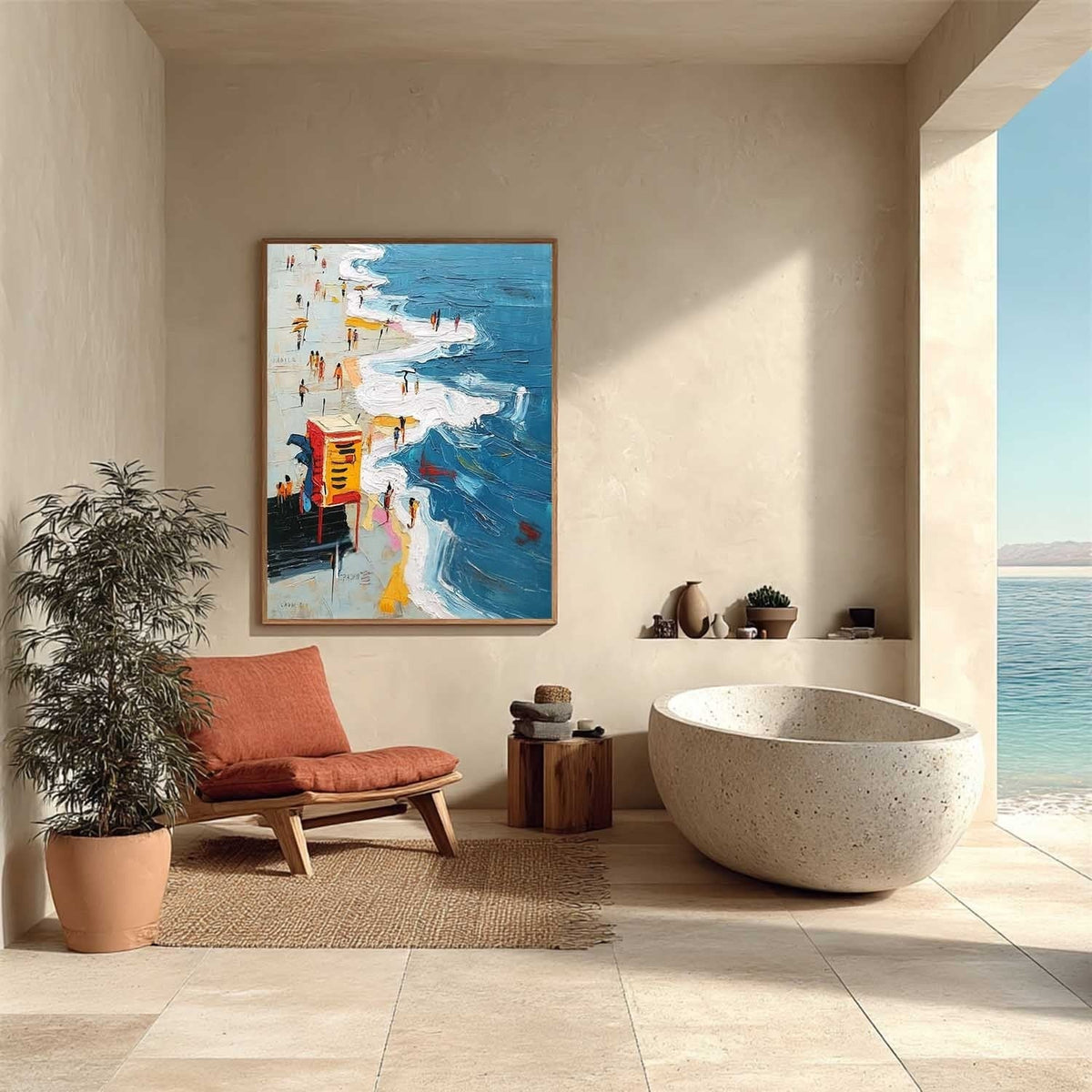 Wall Art Vibrant Beach Lifeguard