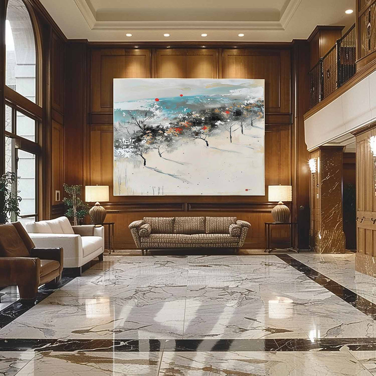 Wall Art Winter Landscape Trees Abstraction Soft