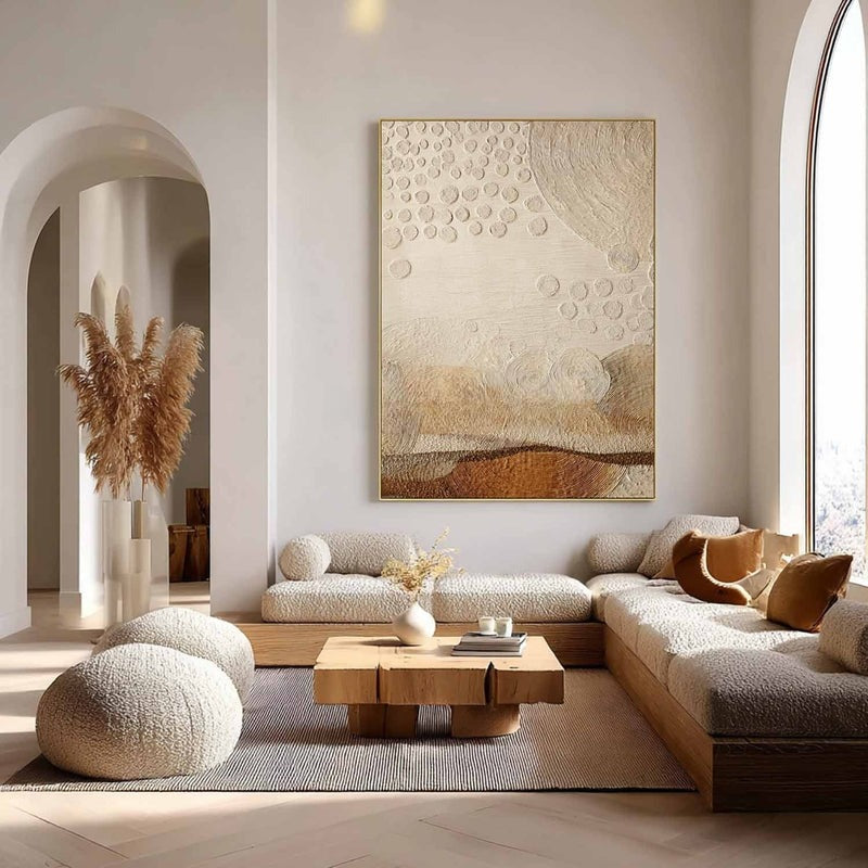 Wall Art Raised Dot Circle Texture Bohemian