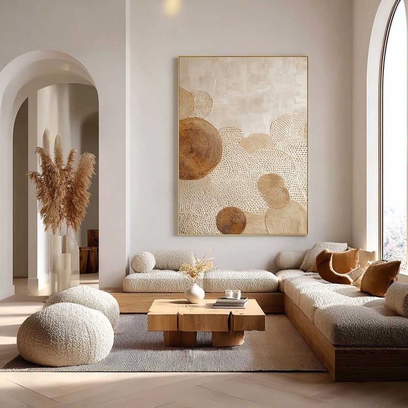 Wall Art Neutral Textured Oil Painting