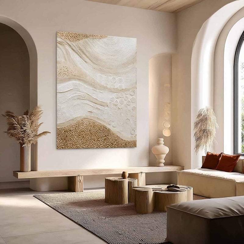 Wall Art Organic Wave Texture Bohemian Painting