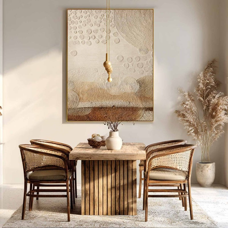 Wall Art Raised Dot Circle Texture Bohemian