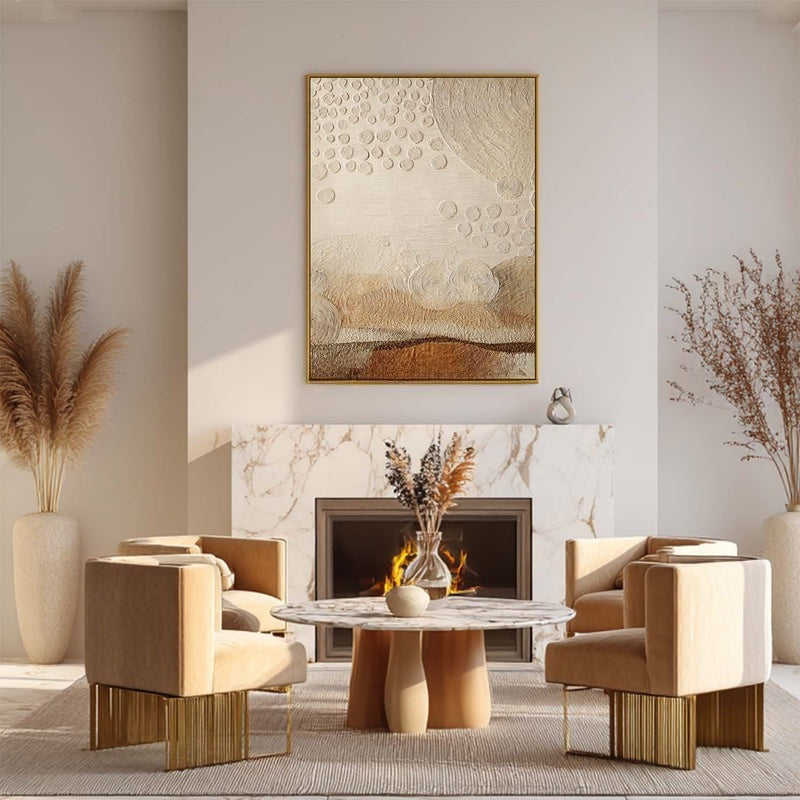 Wall Art Raised Dot Circle Texture Bohemian