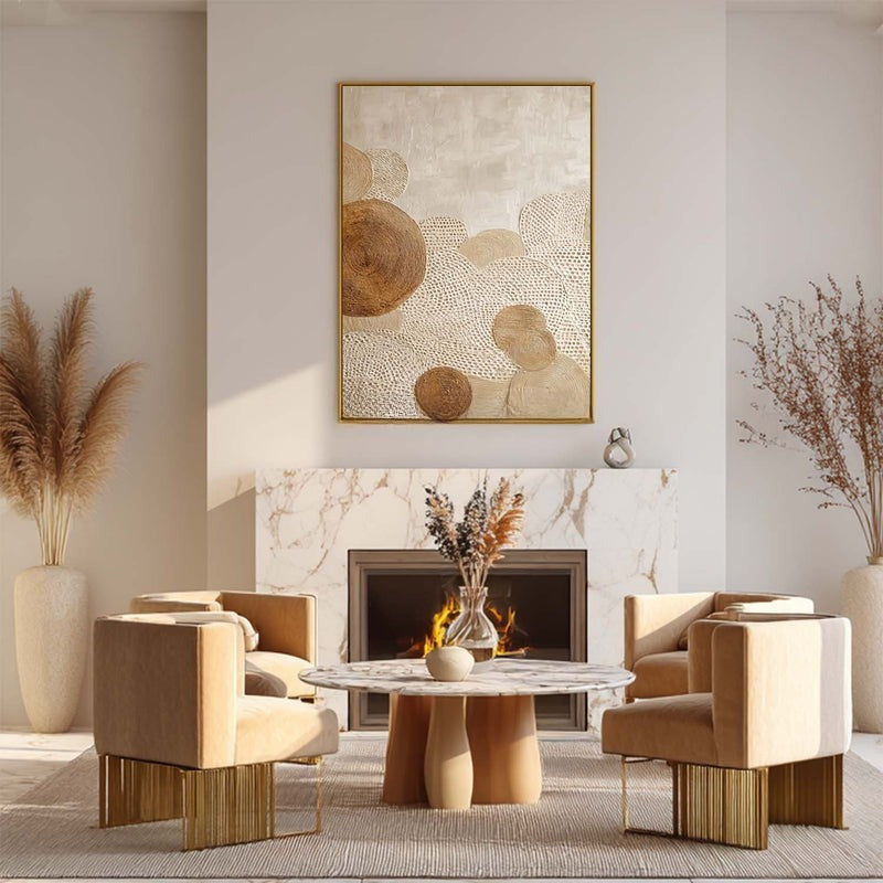 Wall Art Neutral Textured Oil Painting