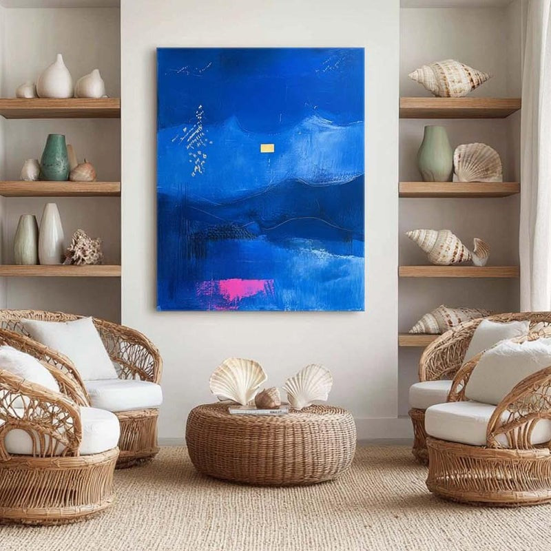 Wall Art Mystic Textured Layered Blue