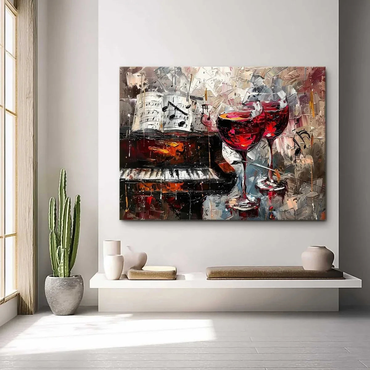 Wall Art Melodic Textured Wine Glass