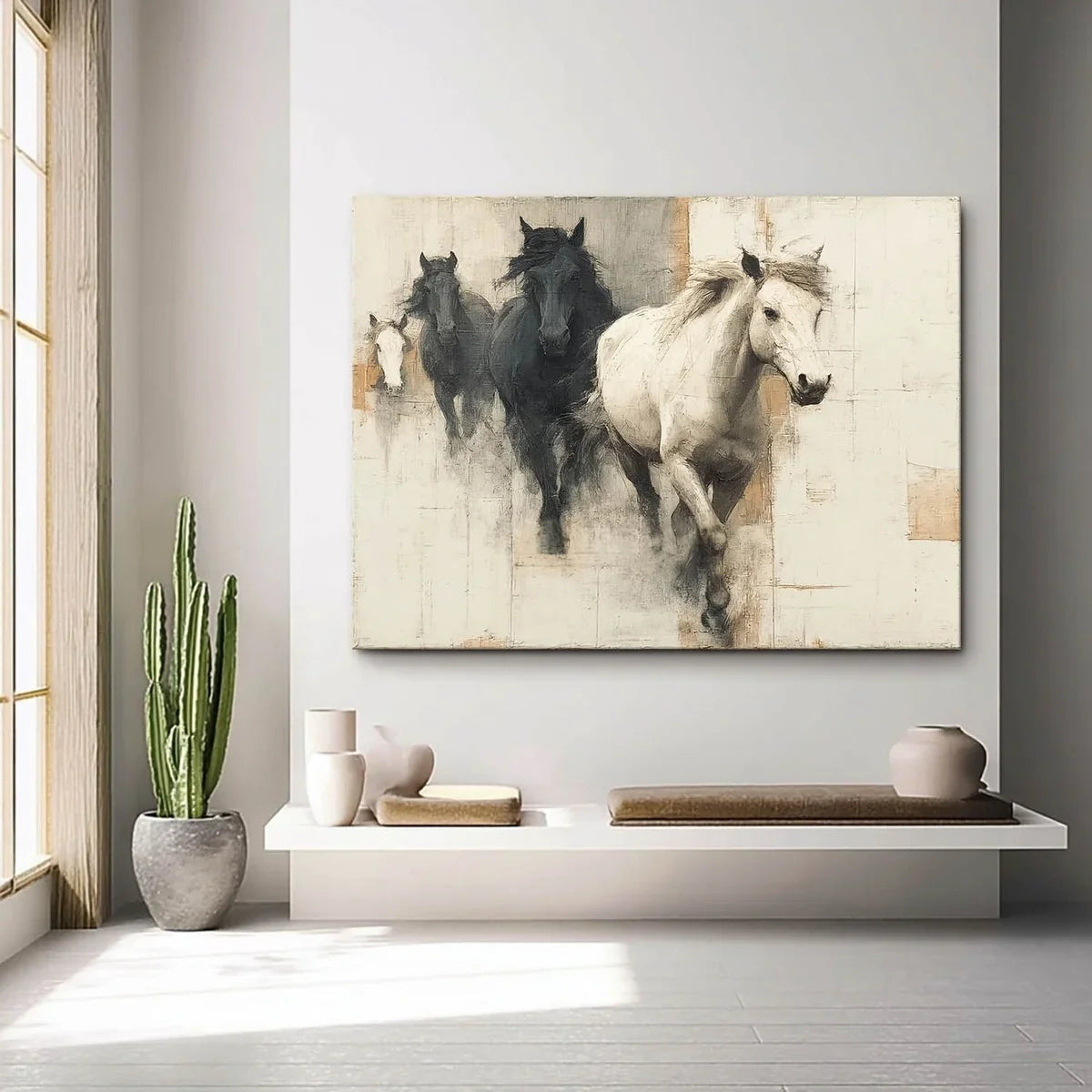Wall Art Dramatic Monochrome Horse