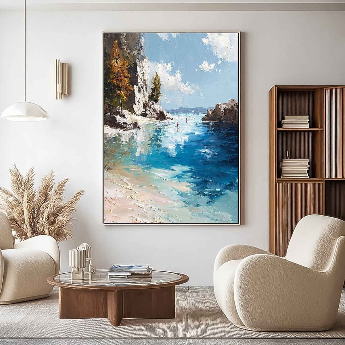 Mediterranean Cove Impasto Painting
