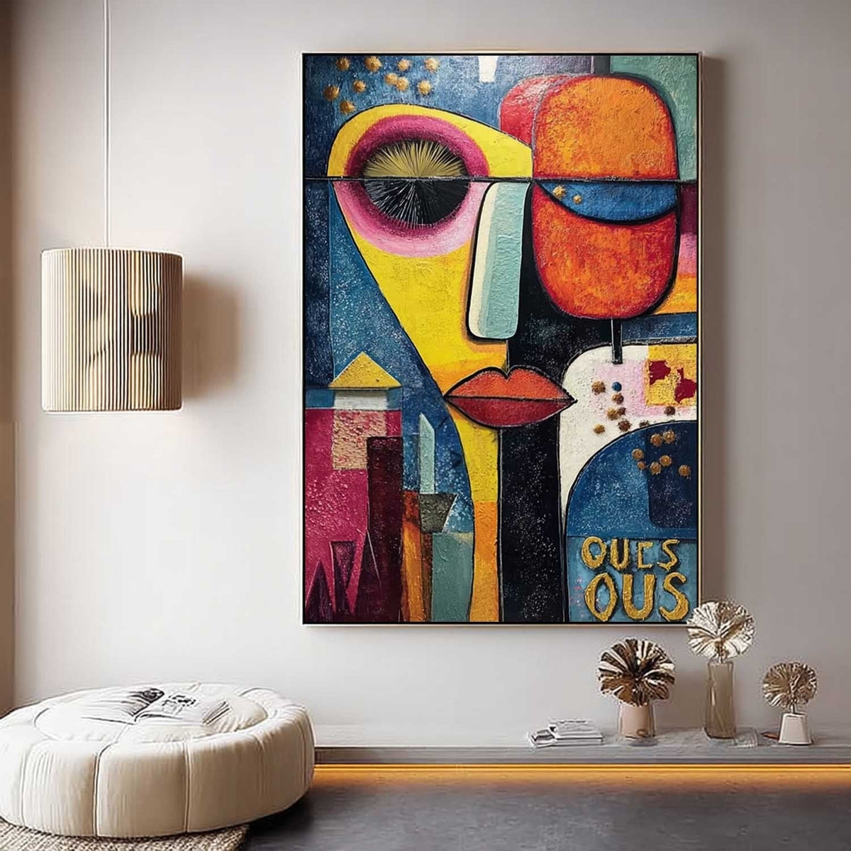 Cubist Abstract Dual Faces Painting