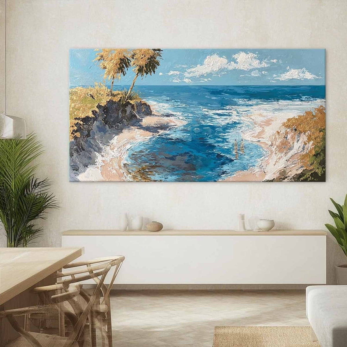 Tropical Cove Impasto Painting