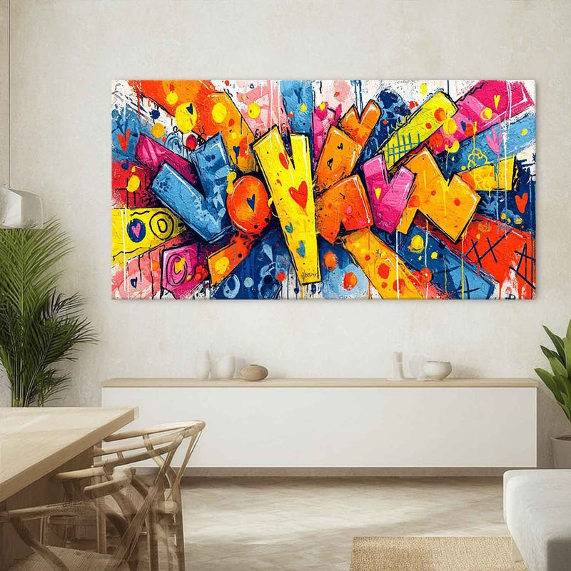 Wide Format Graffiti Pop Art Impasto Painting