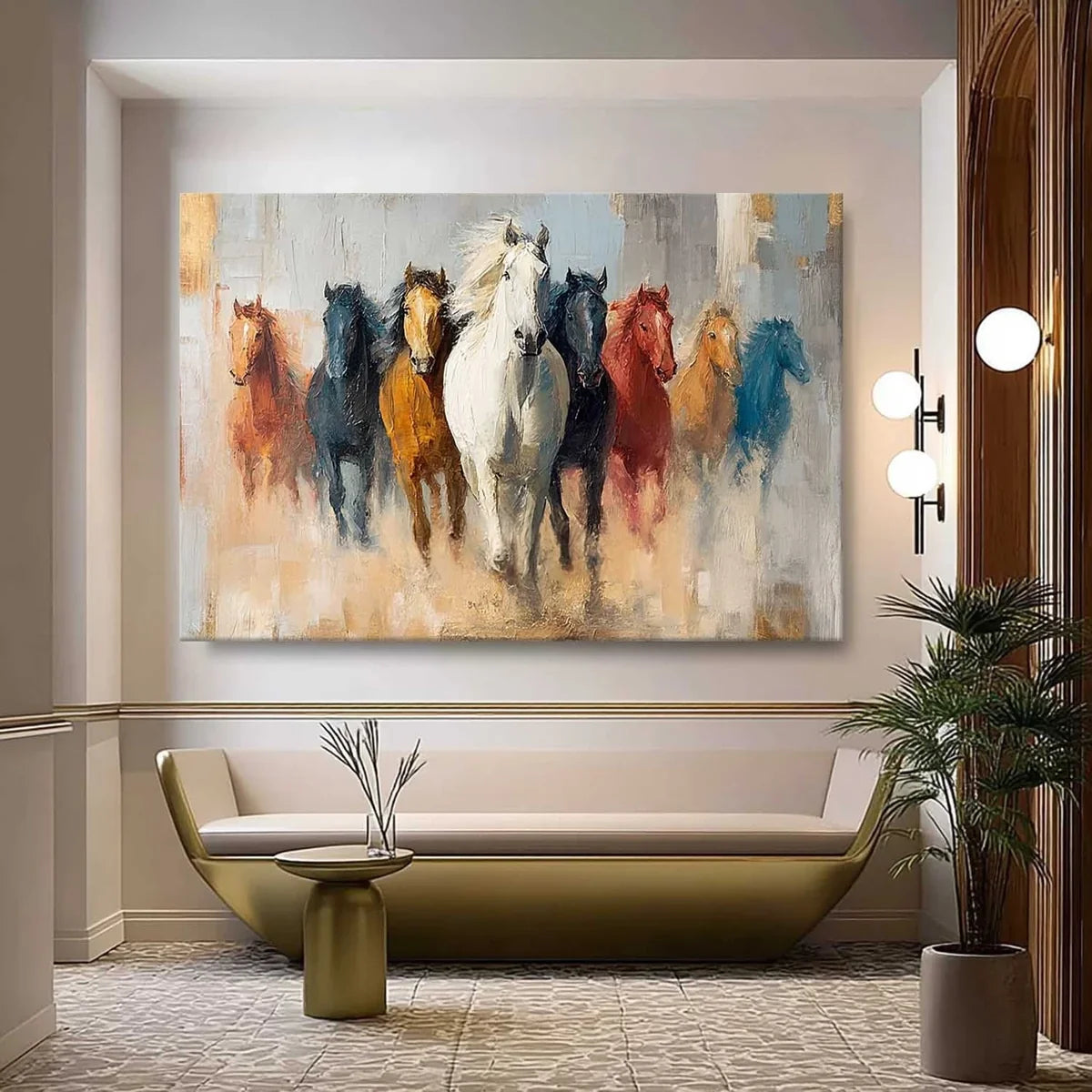 Wall Art Majestic Contemporary Running Horses