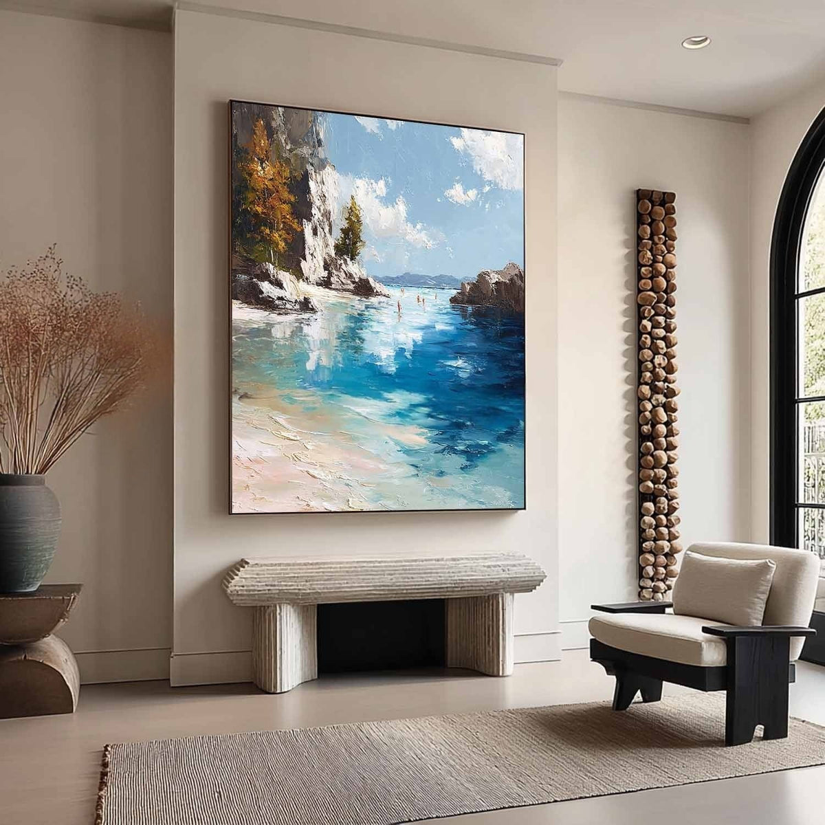 Mediterranean Cove Impasto Painting