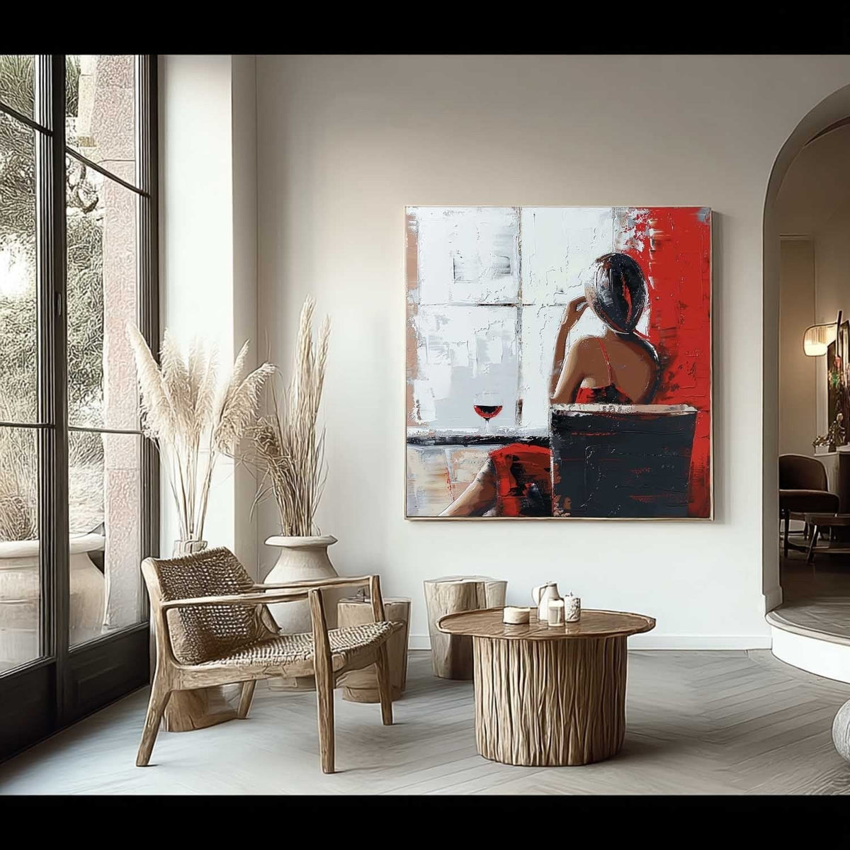 Wall Art Square Textured Figurative Art Bold