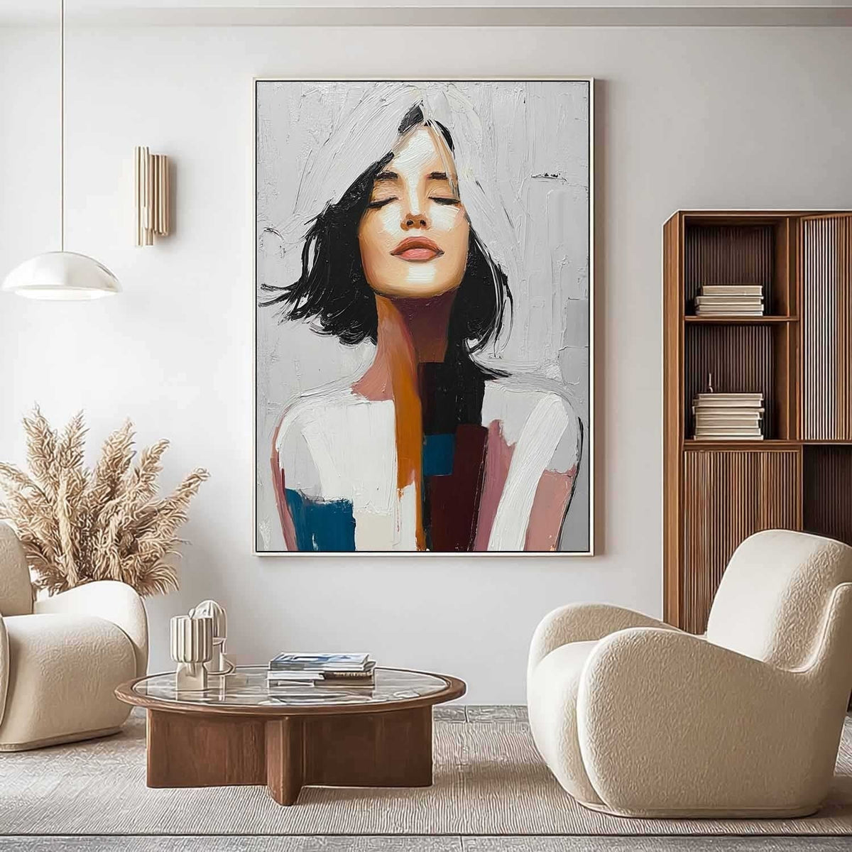 Peaceful Contemplation 3D Impasto Painting - Neutralighting