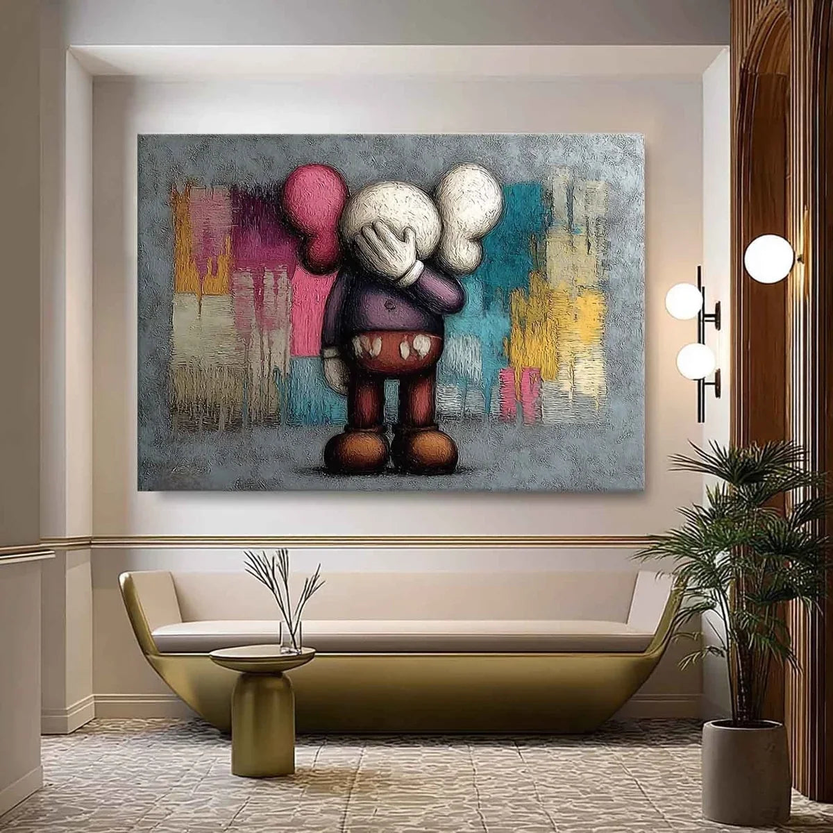 Wall Art Introspective Textured Kaws
