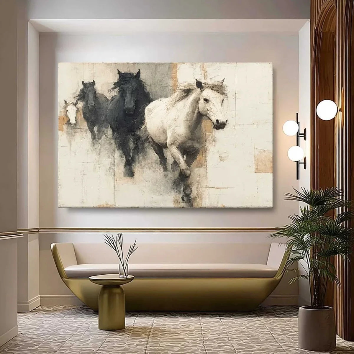 Wall Art Dramatic Monochrome Horse