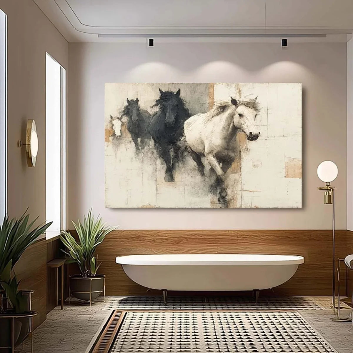 Wall Art Dramatic Monochrome Horse