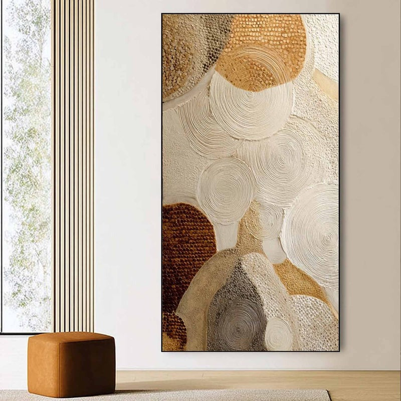 Wall Art Circular Texture Bohemian Painting Warm