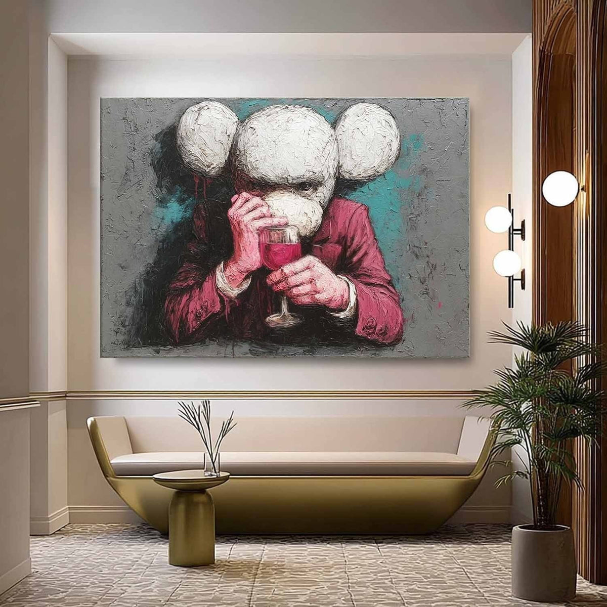Wall Art Bold Textured Kaws Companion