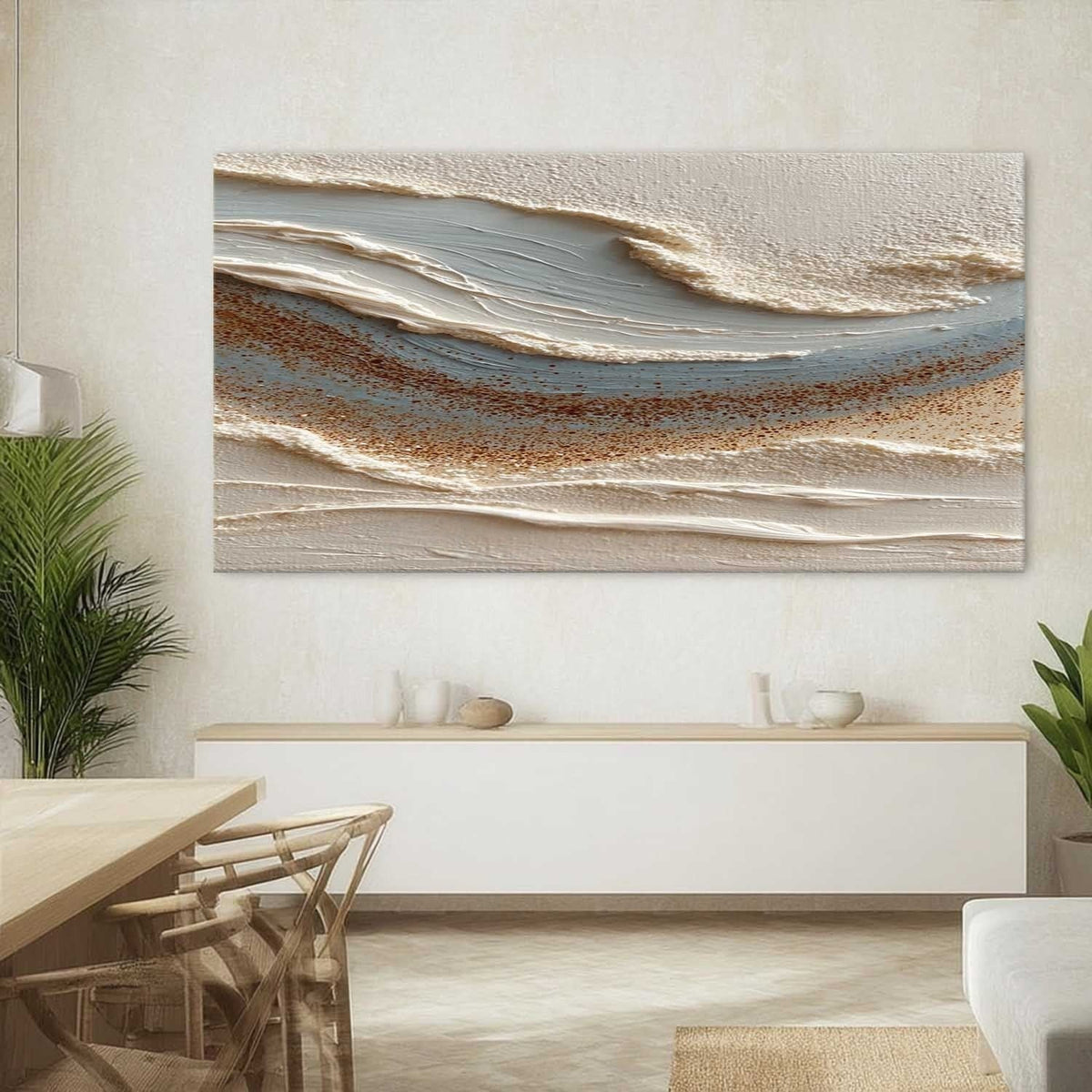 Wall Art Abstract Coastal Sand Wave Beige