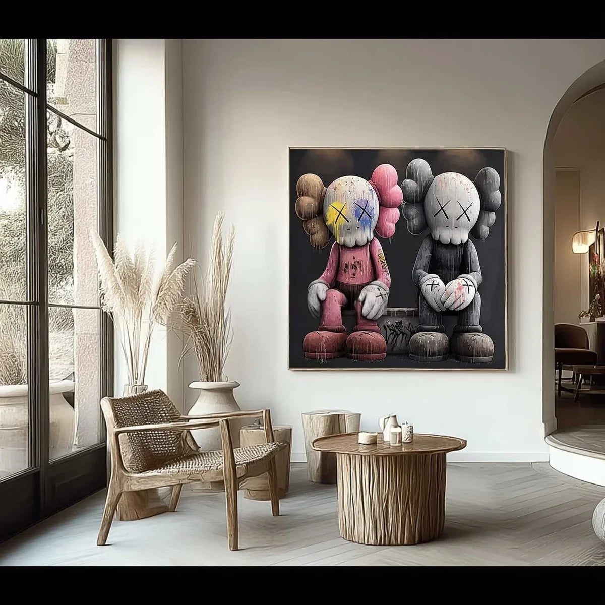 Wall Art Bold Textured Kaws Companion