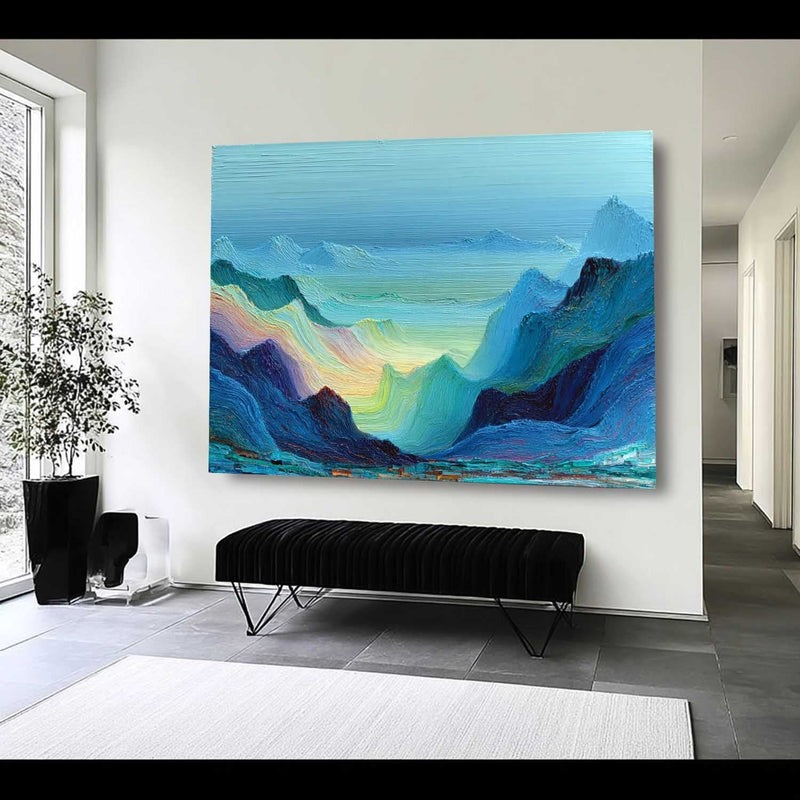 Wall Art Impressionist Rainbow Mountain - Neutralighting