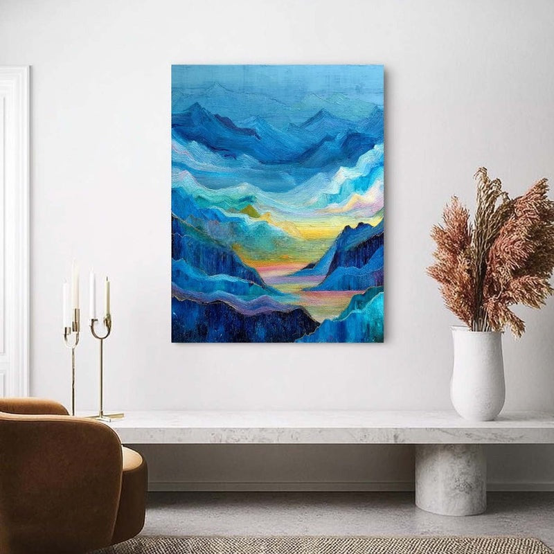 Wall Art Textured Mountain Landscape Oil Painting